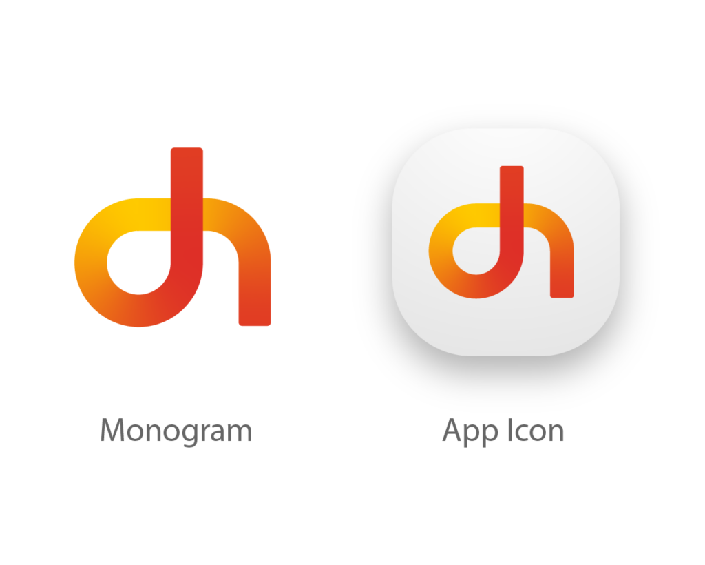 hodhi logo monogram and app icon