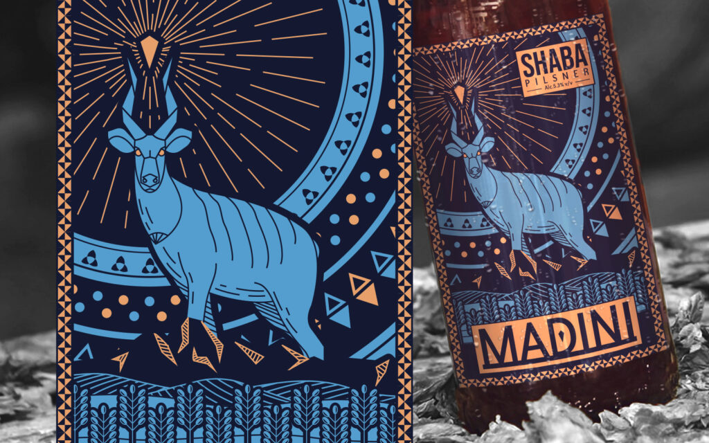 craft beer label illustration madini